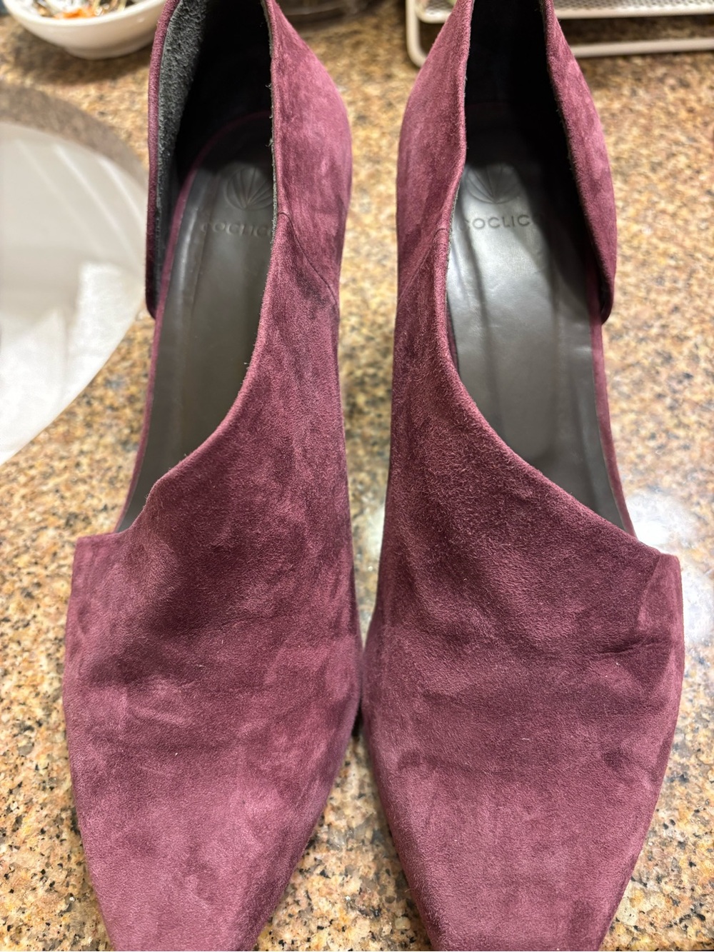 Coclico Women’s Burgundy/Purple Suede Pointed-Toe Pumps